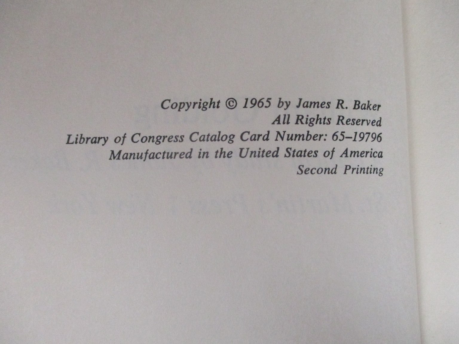 William Golding: A Critical Study James R. Baker 1965 Second Printing Literary