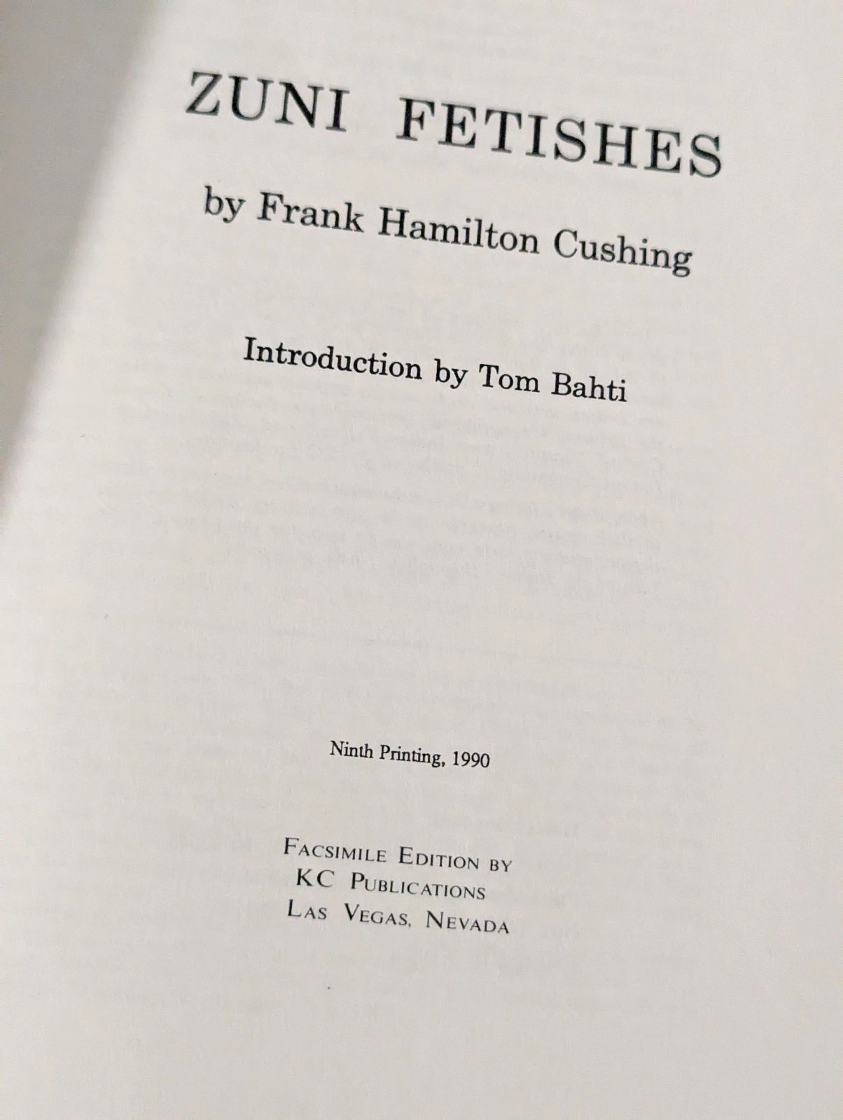 Vtg. 1990 Booklet ZUNI FETISHES, Frank Hamilton Cushing, Photos & Illustrations