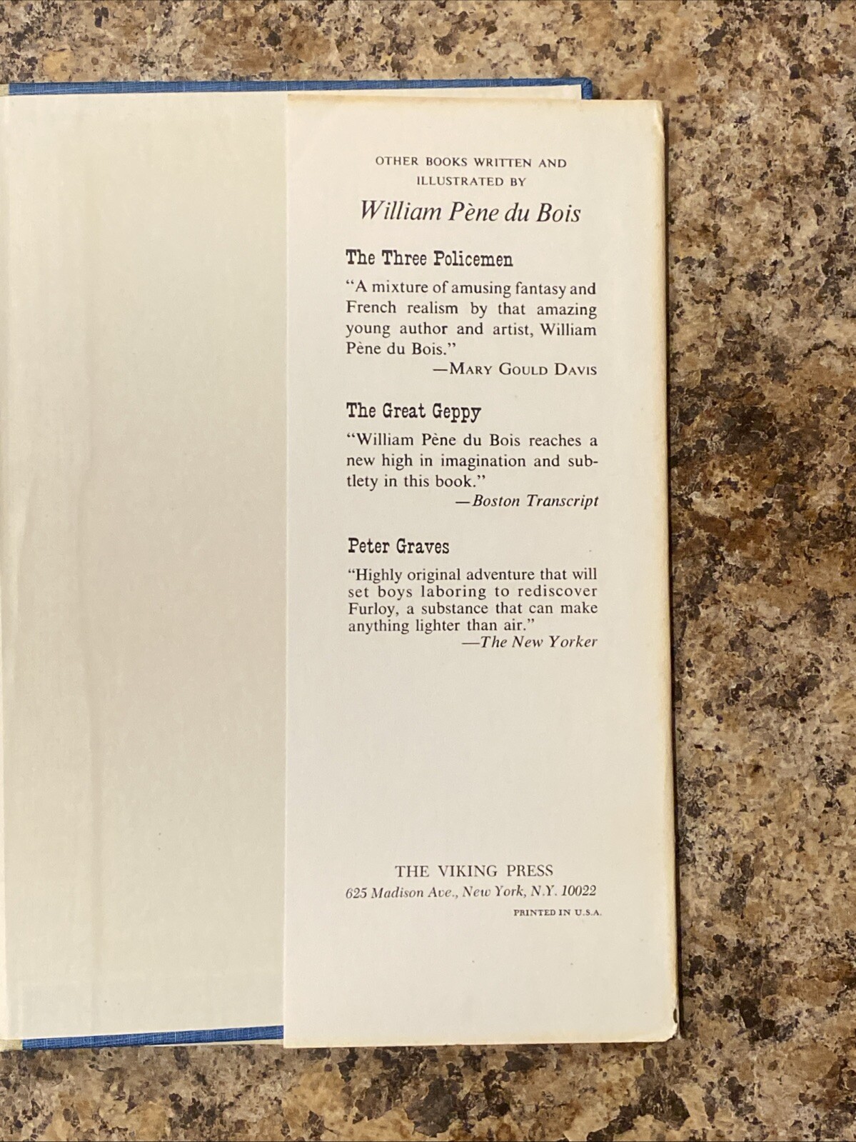 The 21 Balloons by William Pene du Bois – 10th Printing 1967 Very Good HC