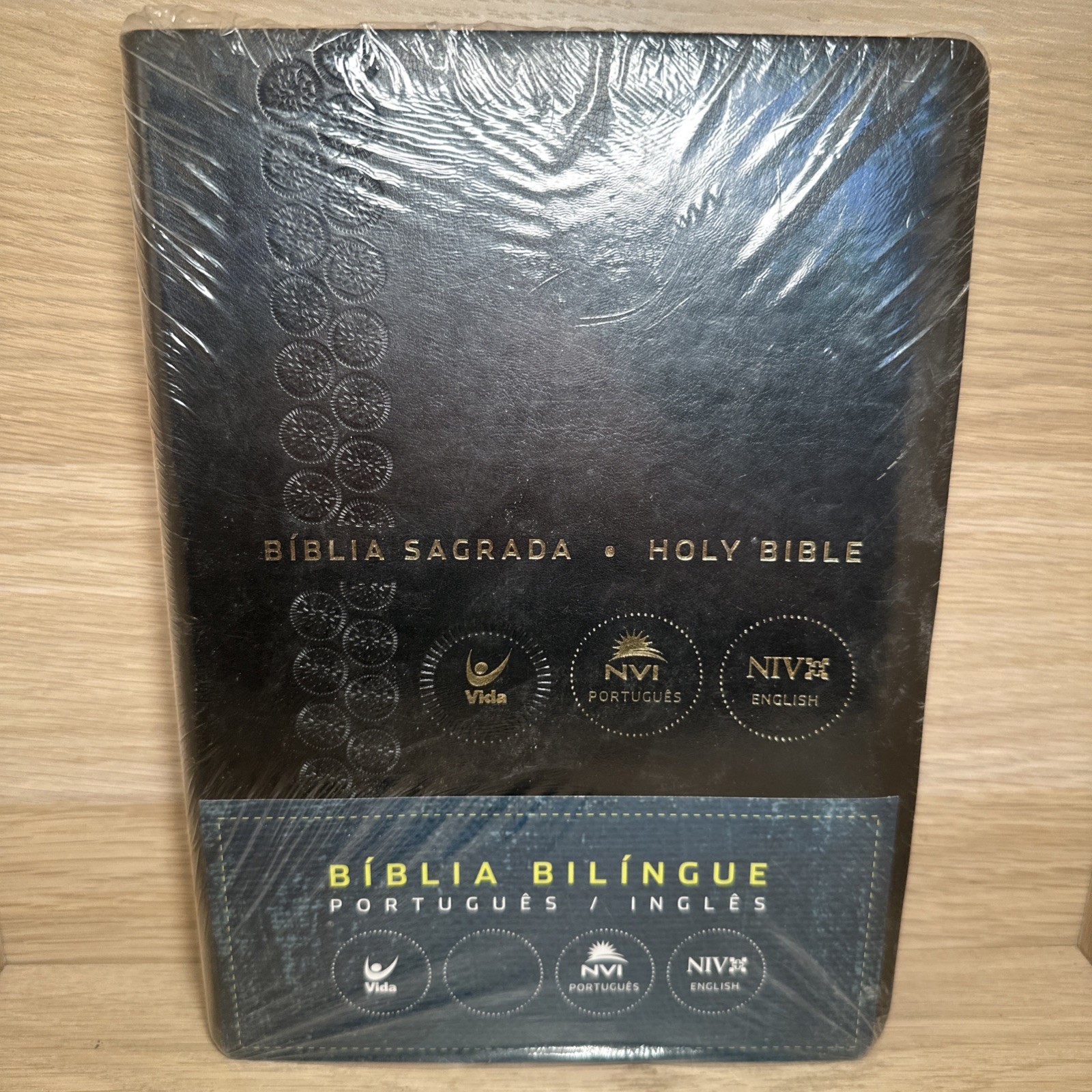 NIV BIBLE BIBLIA BILINGUAL ENGLISH/PORTUGUESE NIV Nova BLK Leather SEALED