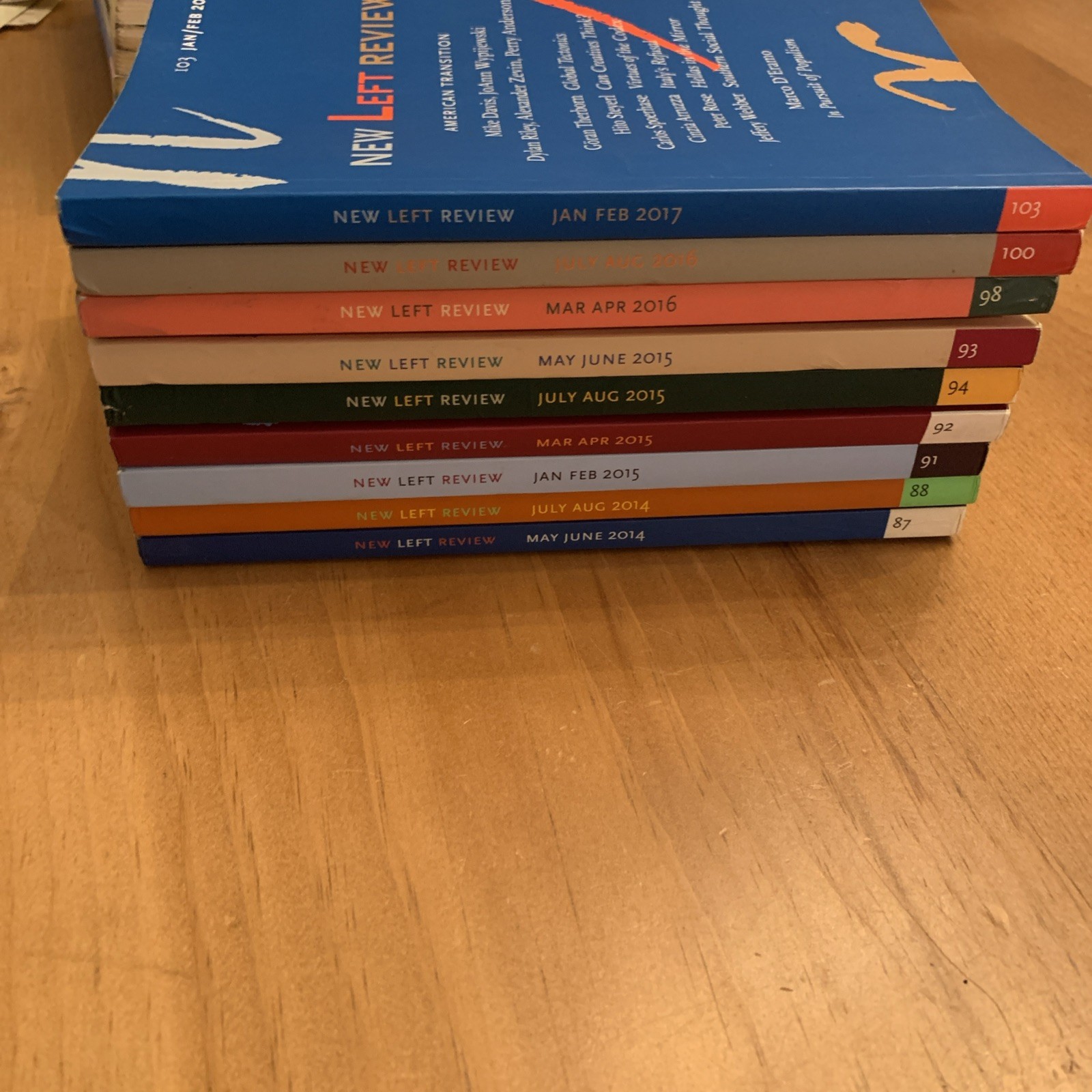 New Left Review Magazine # 87, 88, 91, 92, 93, 94, 98, 100, 103 2014-2017