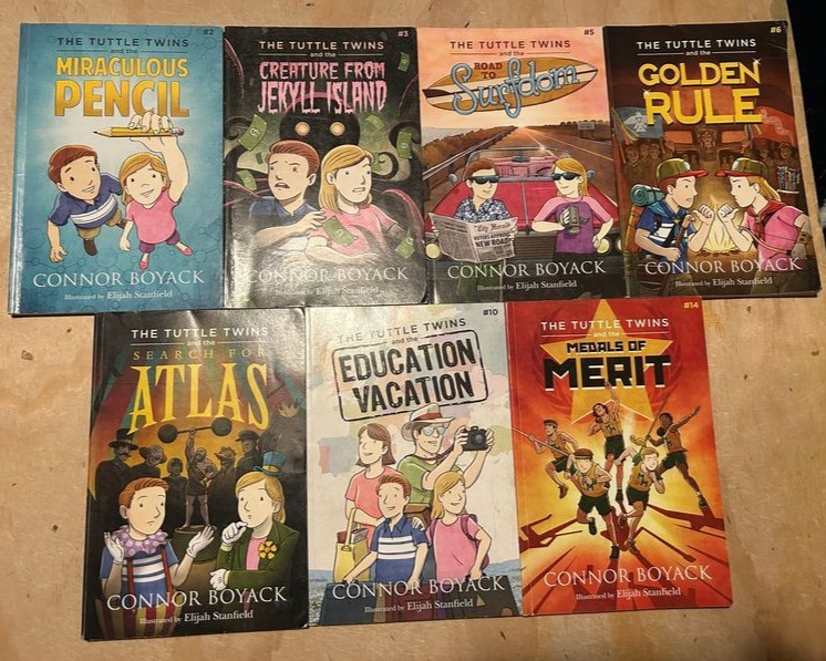 Lot of 7 The Tuttle Twins Books #2 #3 #5 #6 #7 #10 #14 by Connor Boyack