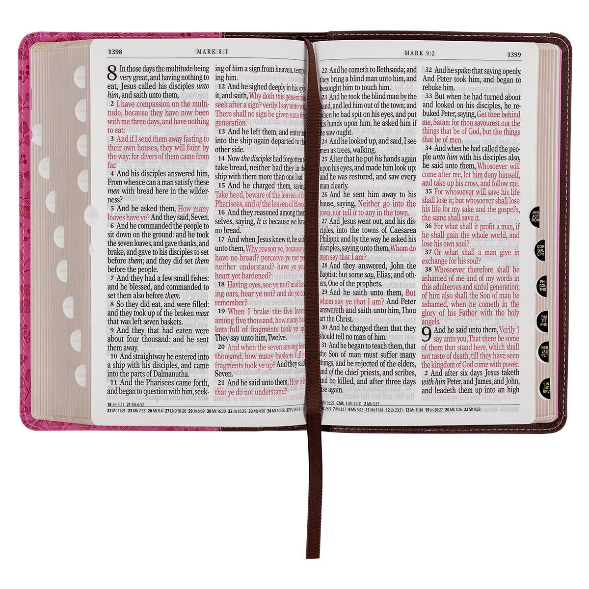 The Holy Bible King James Version Giant Print Brown / Berry Pink Thumb Indexed