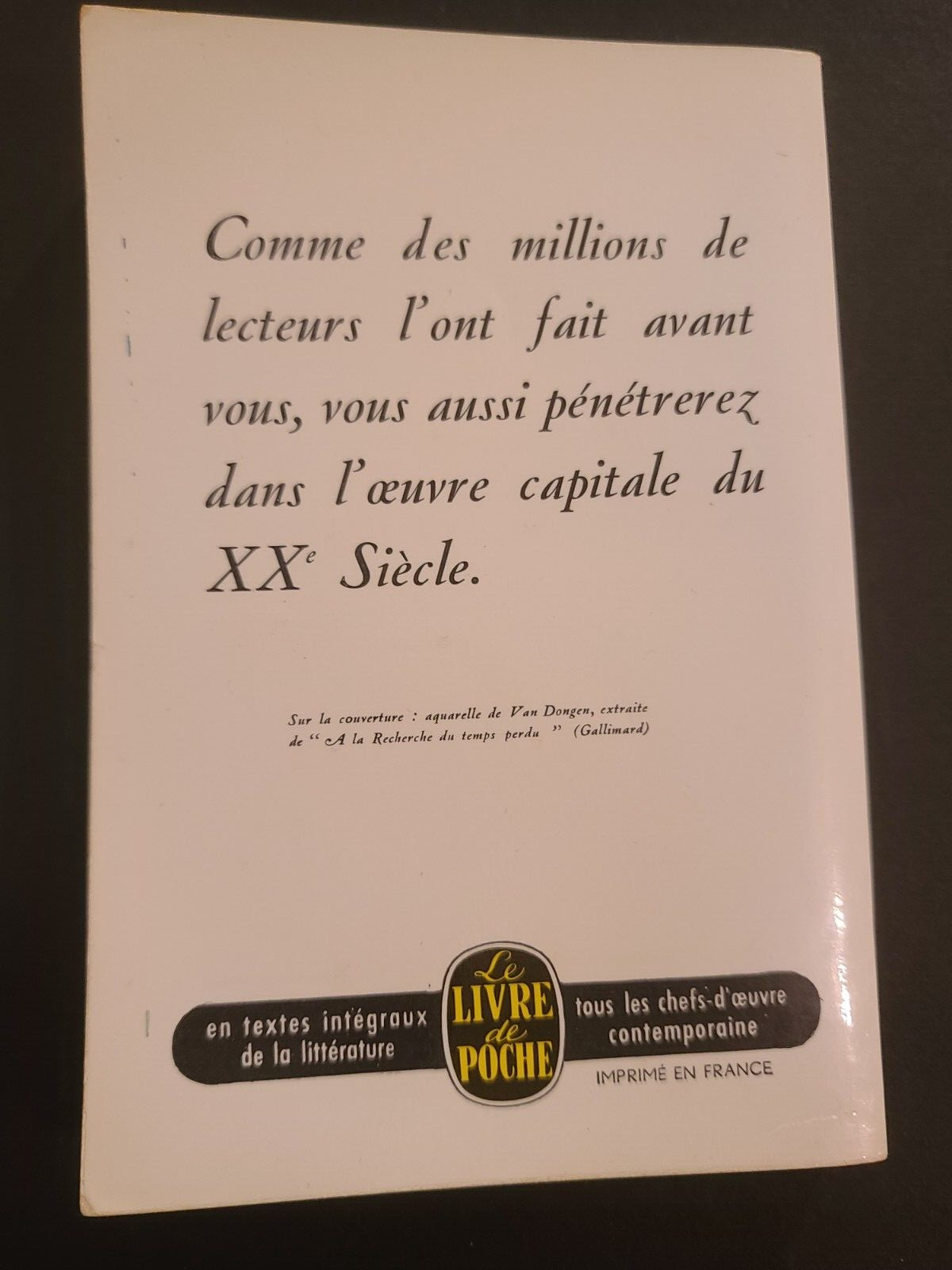 Marcel Proust Un amour de Swann le livre de poche No. 79 PB