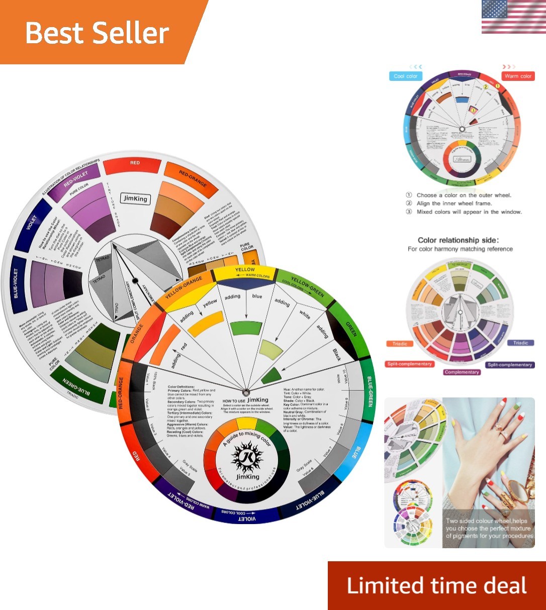 9.25-Inch Color Mixing Blending Wheel – Perfect for Makeup and Tattoo Artists