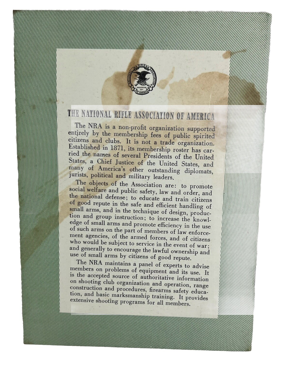 1960 Basic Rifle Marksmanship By NRA 31 Pages