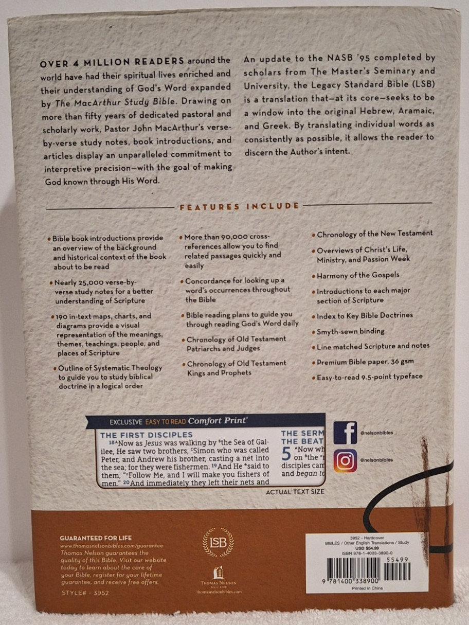 The MacArthur Study Bible, 2nd Edition, Legacy Standard Bible Hardcover Nelson