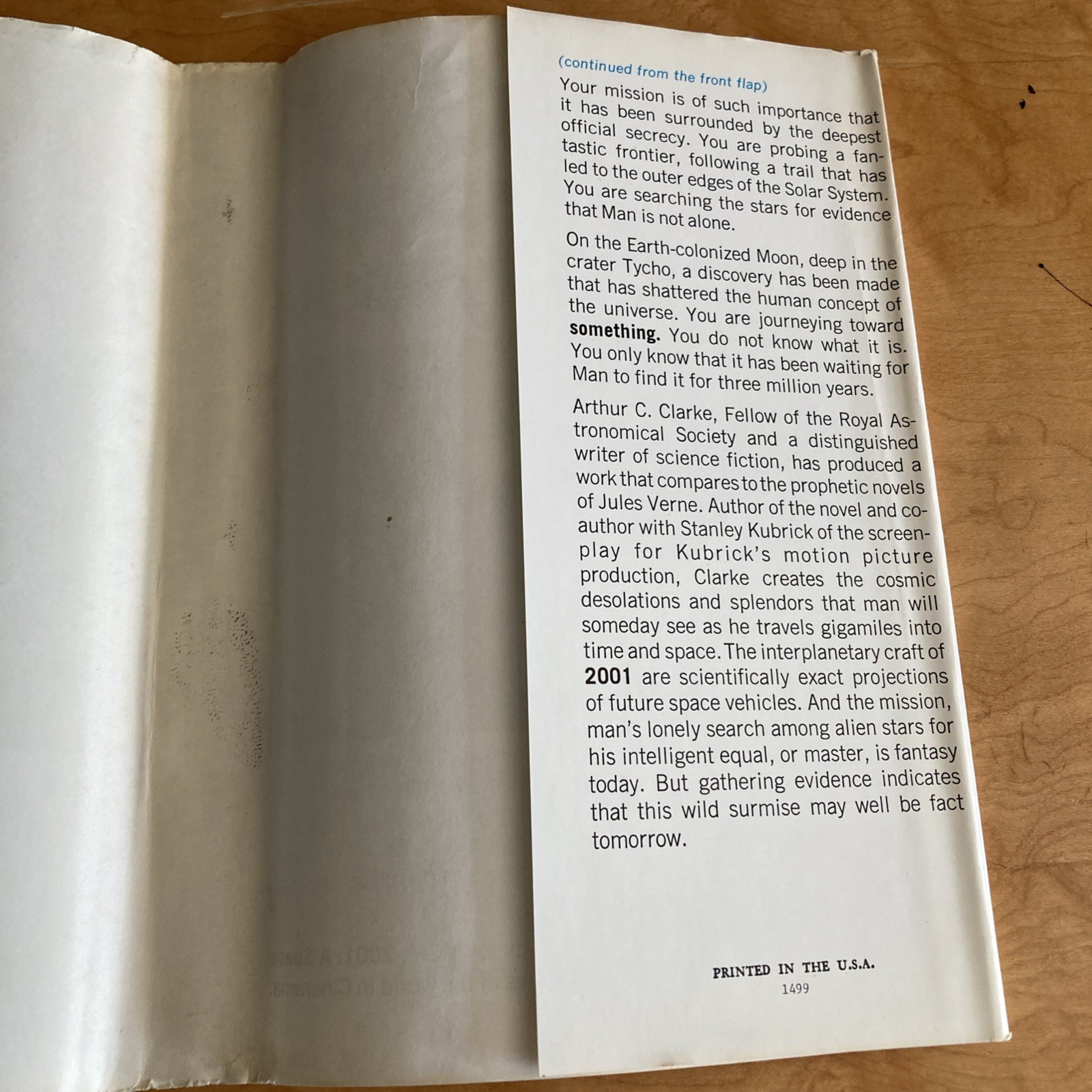 2001 A Space Odyssey Arthur C Clarke Hardcover DC Sci Fi Kubrick Book 1968