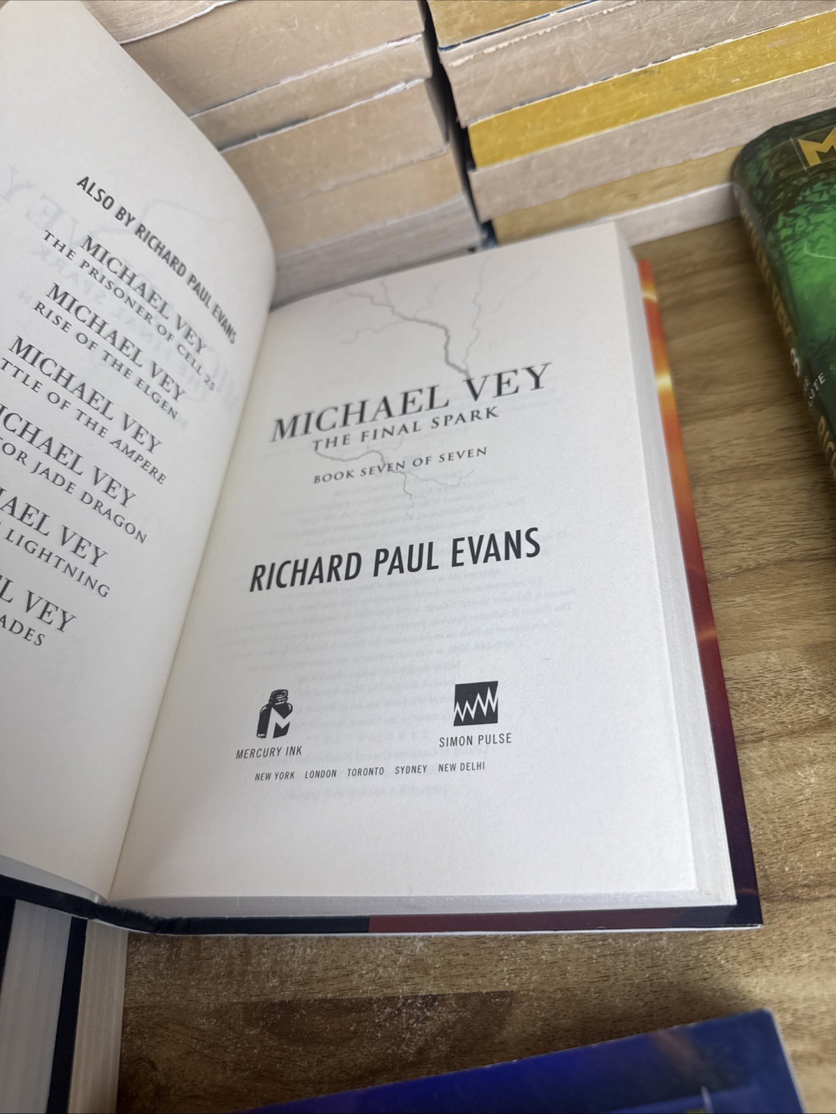 Michael Vey/Richard Paul Evans Book Lot : #1-8 Hardcover Paperback Mix