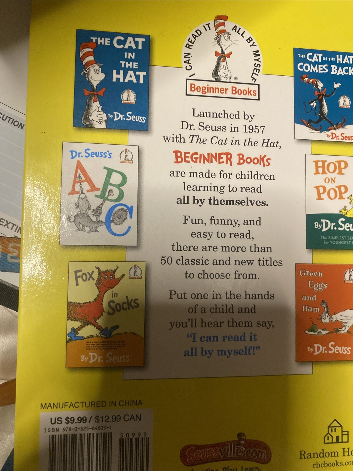 Seuss 123 numbers bright and early beginner hardcover Book Dr. Seuss 6.75″x9.25″