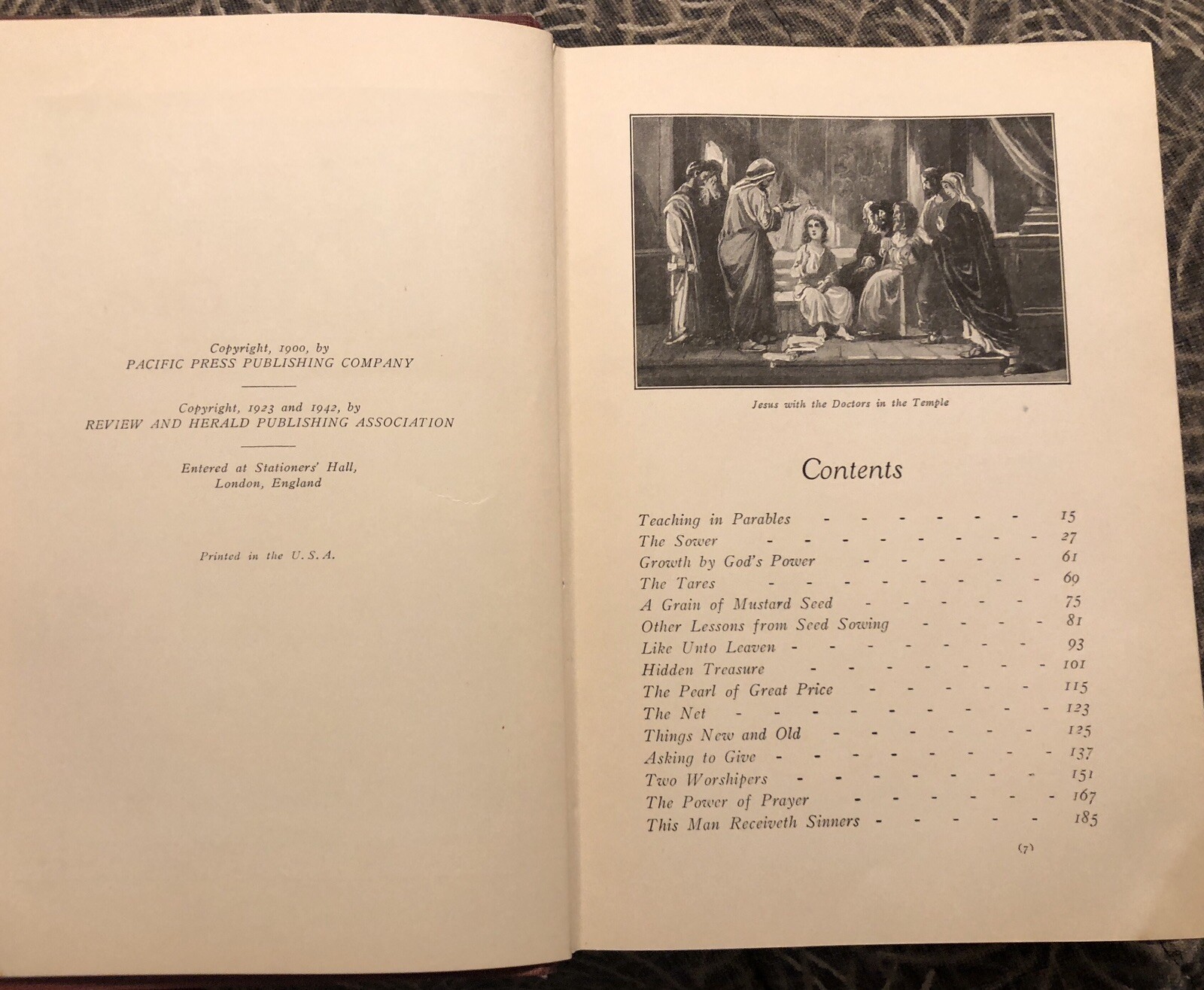 Christ’s Object Lessons by Ellen G. White 1942 Review and Herald SDA HC