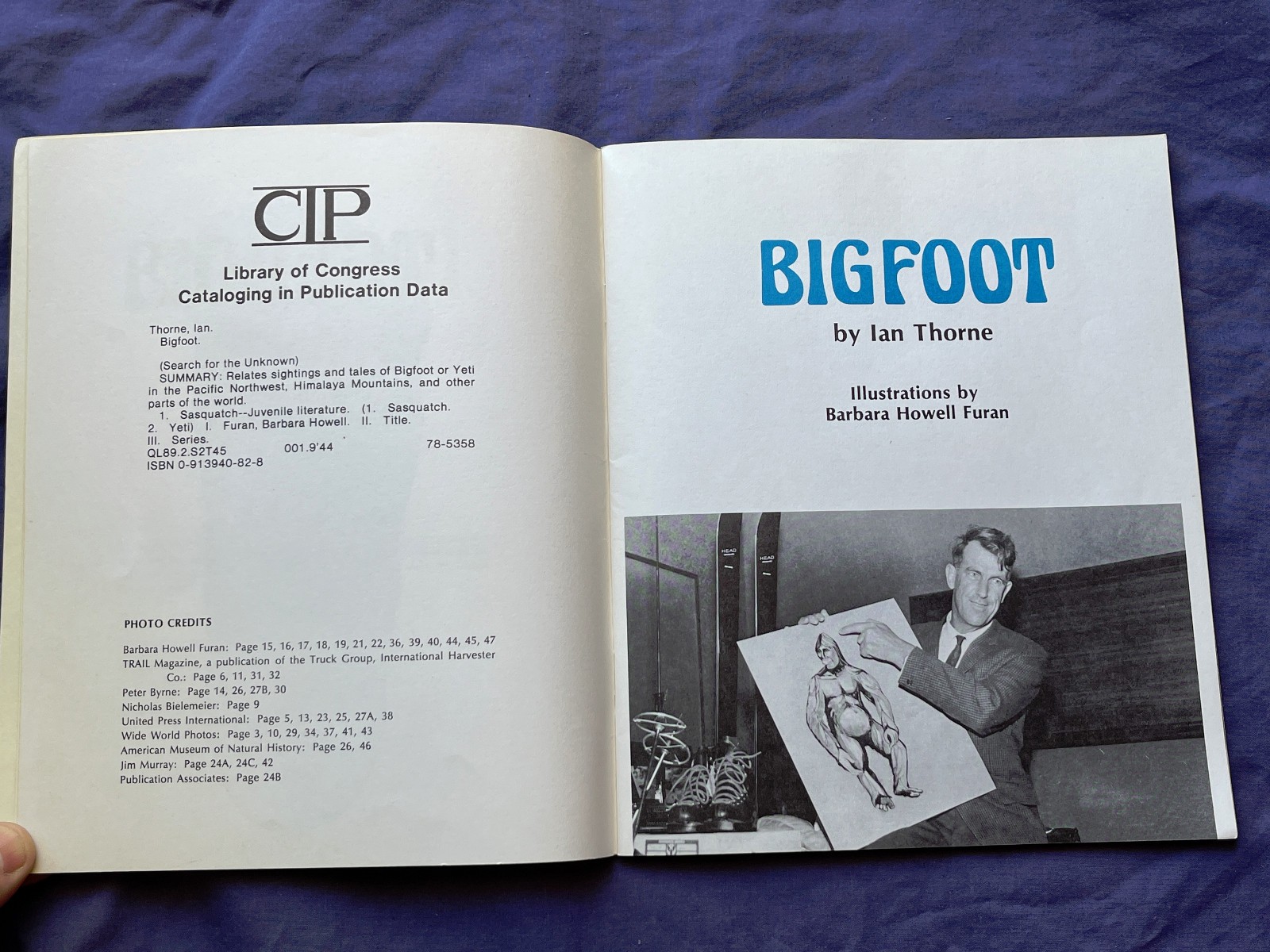 Rare BIGFOOT Book Crestwood House Ian Thorne Yeti Abominable Snowman