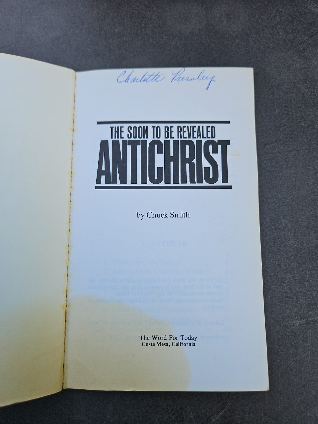 Pastor Chuck Smith The Soon to Be Revealed Antichrist 1976 Word for Today VTG
