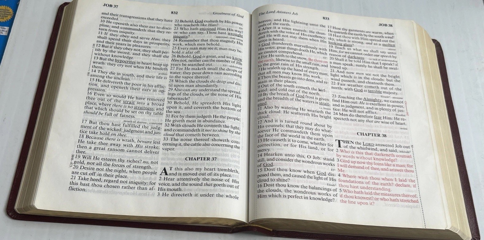 2001 Word Of God KJV Leather Special Margin Edition Bible Large Print Red Letter