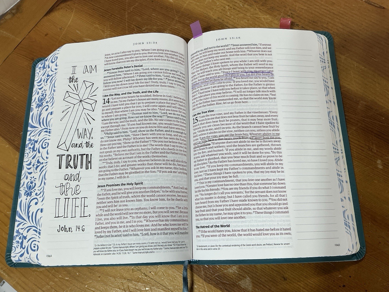 ESV The Enduring Word Bible Teal Imitation Leather Over Board 2018 VERY NICE SEE