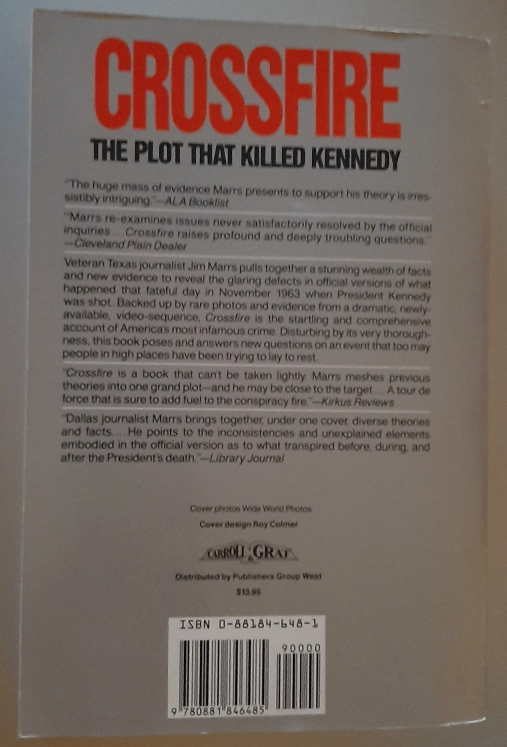 Crossfire: The Plot That Killed Kennedy by Jim Marrs 1992 6th Print PB LIKE NEW!