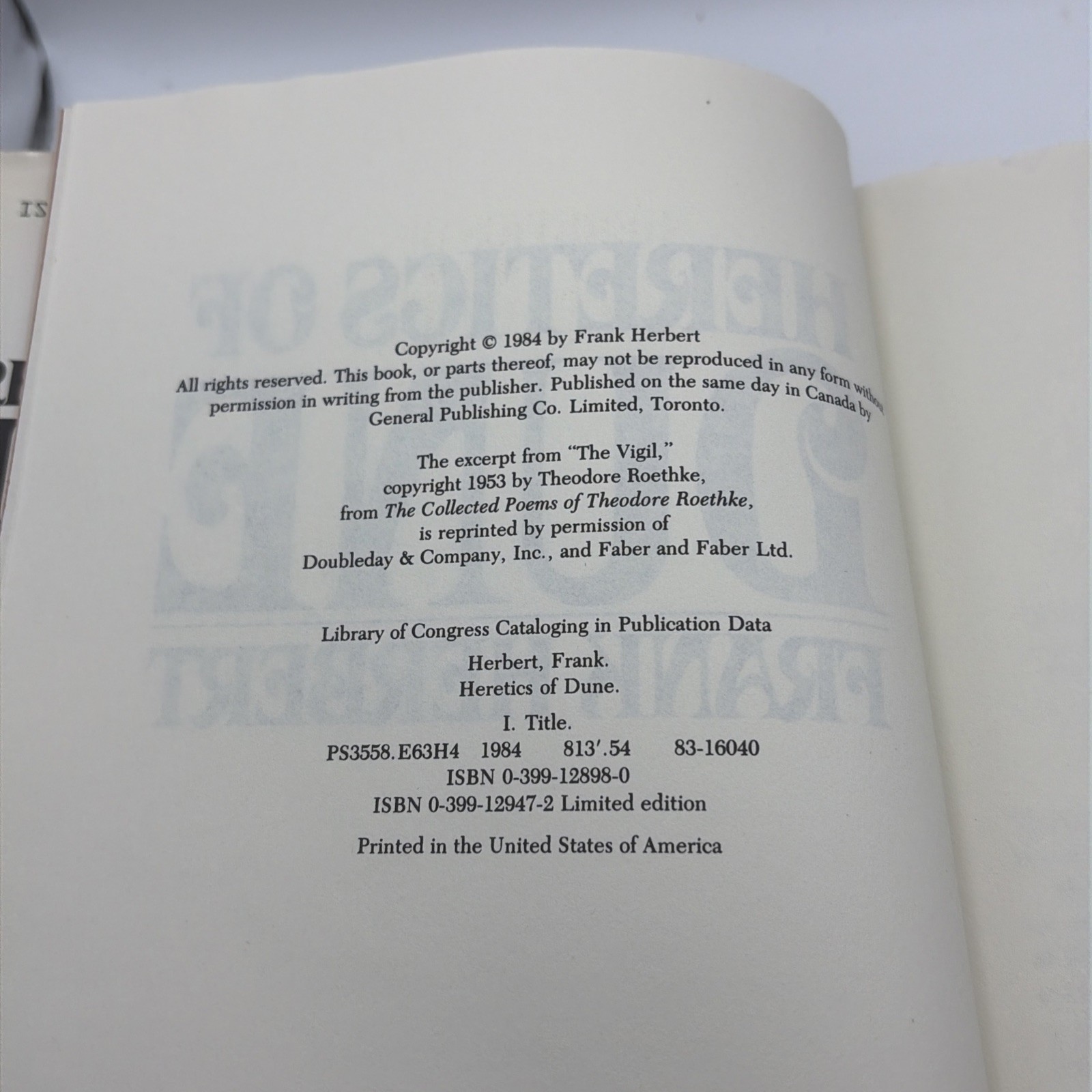 HERETICS OF DUNE Frank Herbert 1st Edition Hardcover HC Book Dust Jacket 1984