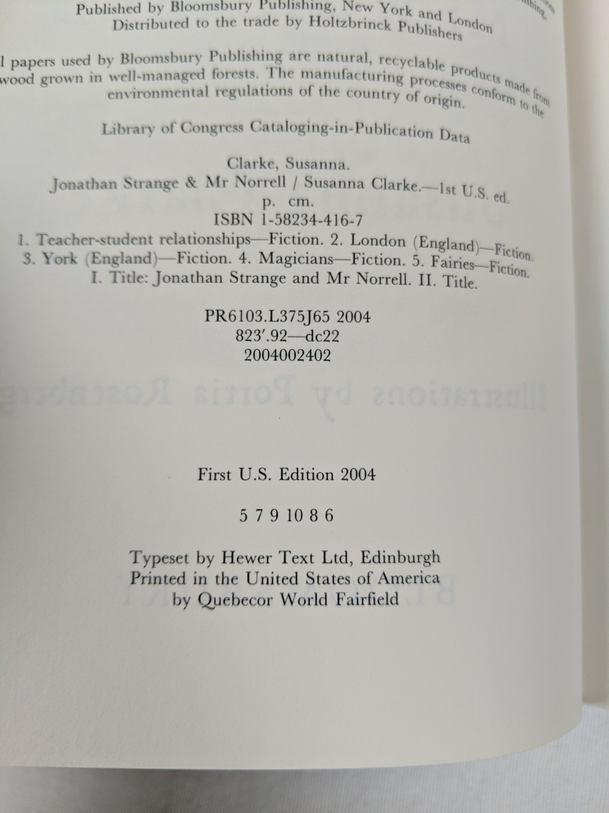 Jonathan Strange & Mr. Norrell Susanna Clarke First US Edition HCDJ 2004
