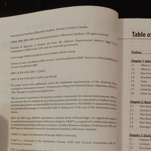 A Guide to the Business Analysis Body of Knowledge(r) (BABOK(r) Guide) -Like New