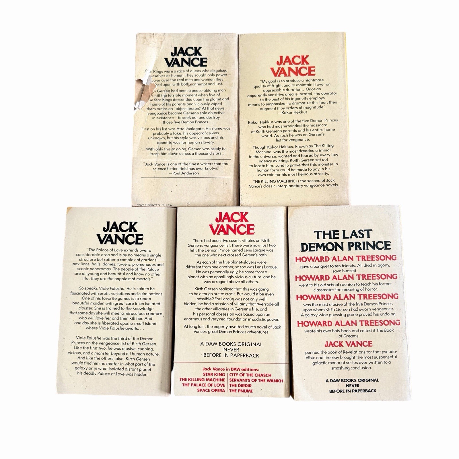 The Demon Princes Complete Set Jack Vance First DAW Printings Paperback Sci-Fi