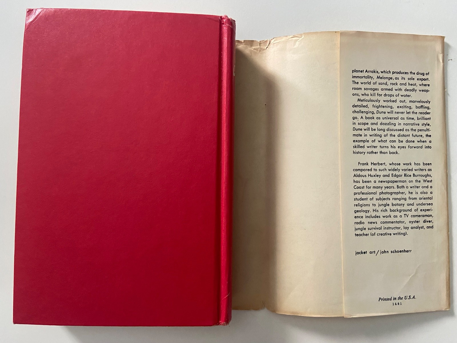 Dune Frank Herbert 1965 BCE Book Club Edition HCDC Gutter Code 43Q