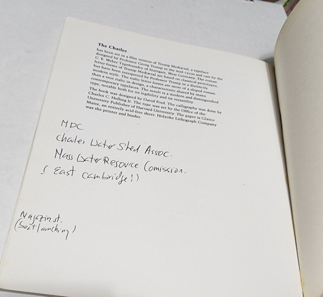 Boston MA Book : Charles the Peoples River Paperback 1986 Signed By Max Hall