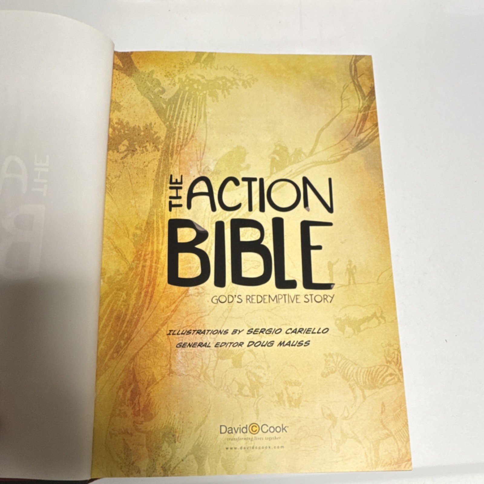 The Action Bible: God’s Redemptive Story by Doug Mauss HC 2010 Illus Cariello