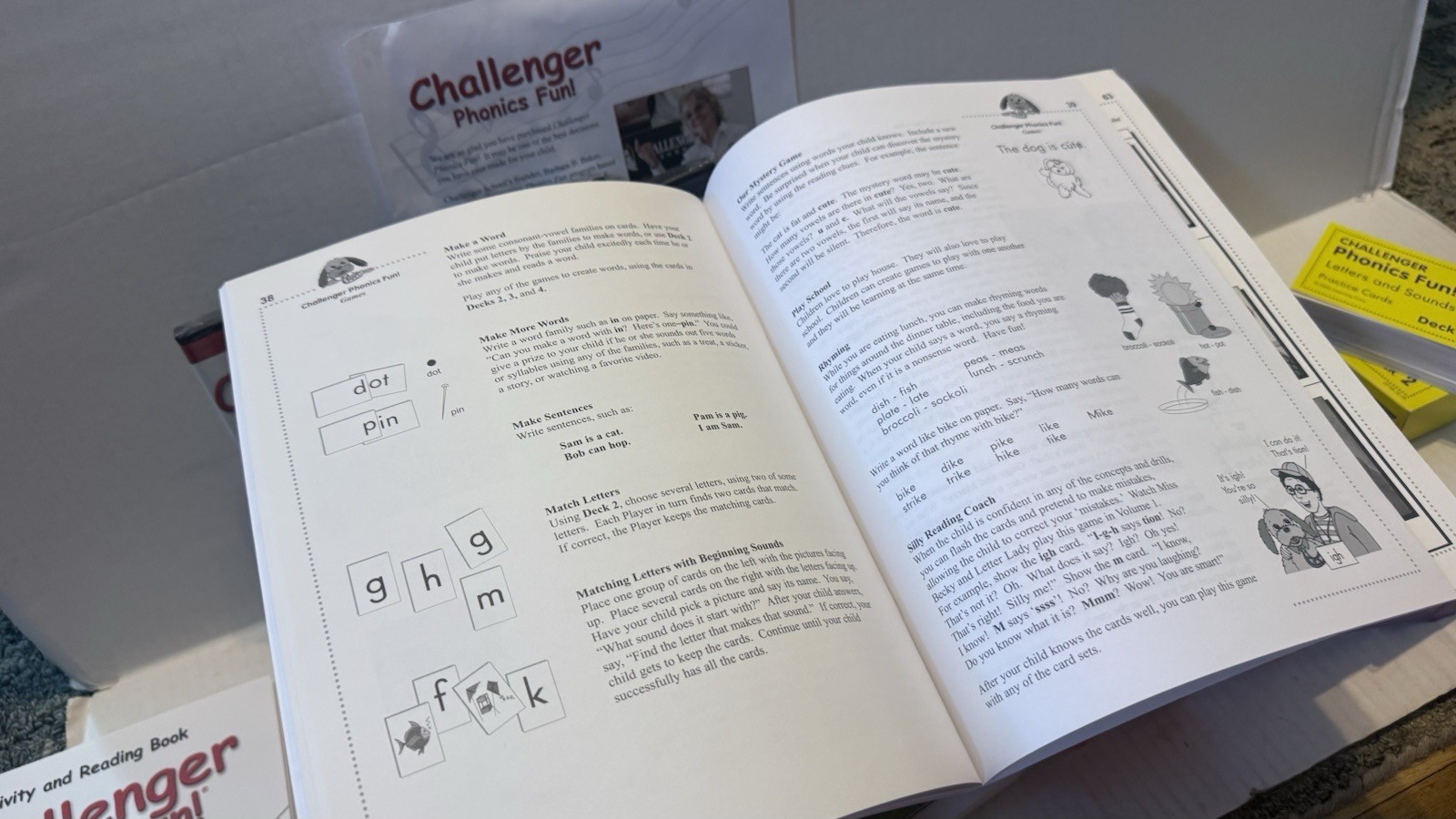 Challenger Phonics Fun Learning Set DVDs Books Cards Readers Incomplete Some New
