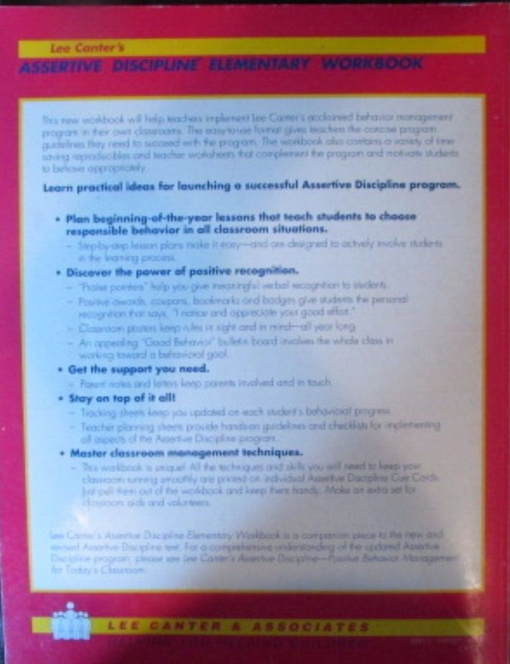 Assertive Discipline Elementary Workbook by Lee Canter