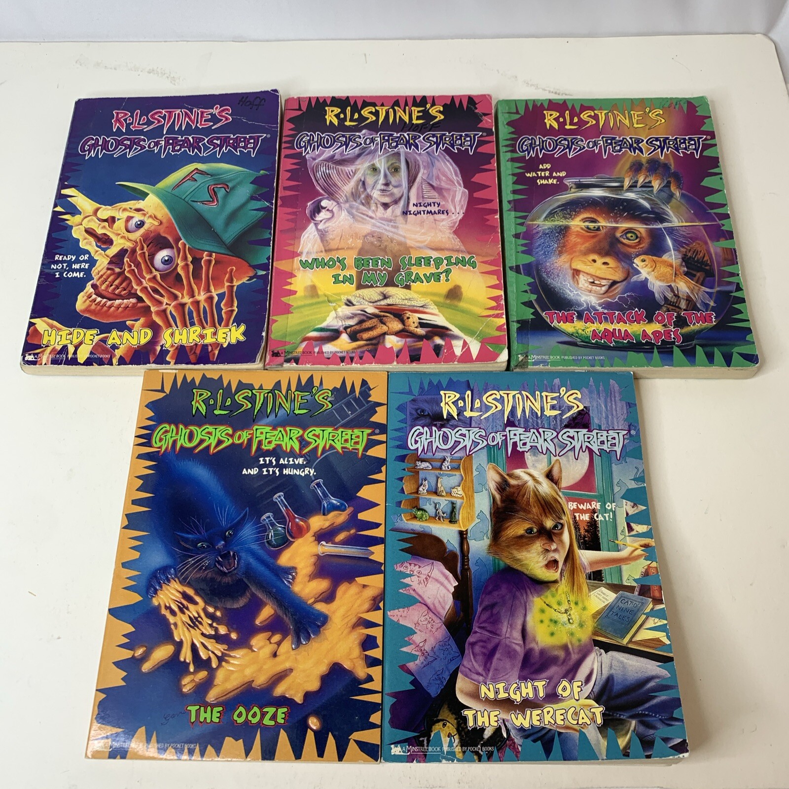 Ghosts Fear Street Lot Books 1,2,3,8, 12 R.l. Stine
