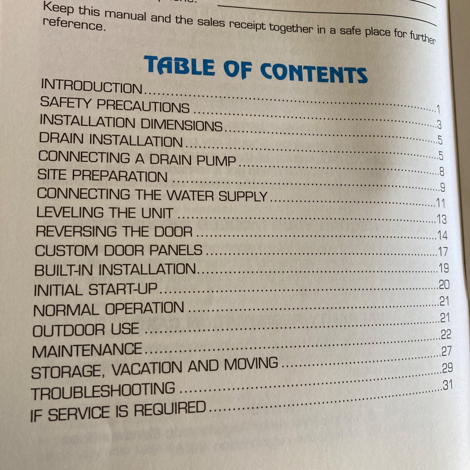 Echelon CLR 2060 Clear Ice Maker U-Line Corporation Installation Manual 31 pages