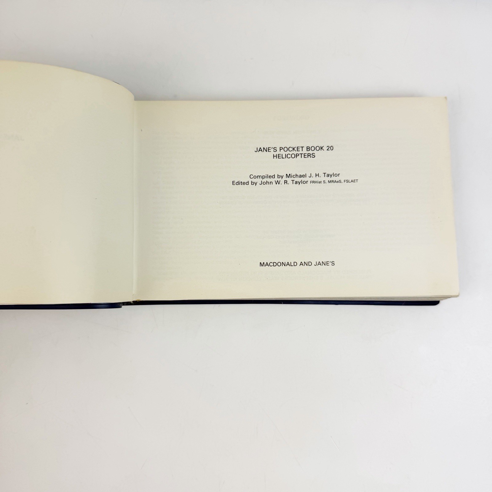 Jane’s Pocket Book of 20 Helicopters 1978 1st ed John Michael Taylor Aviation
