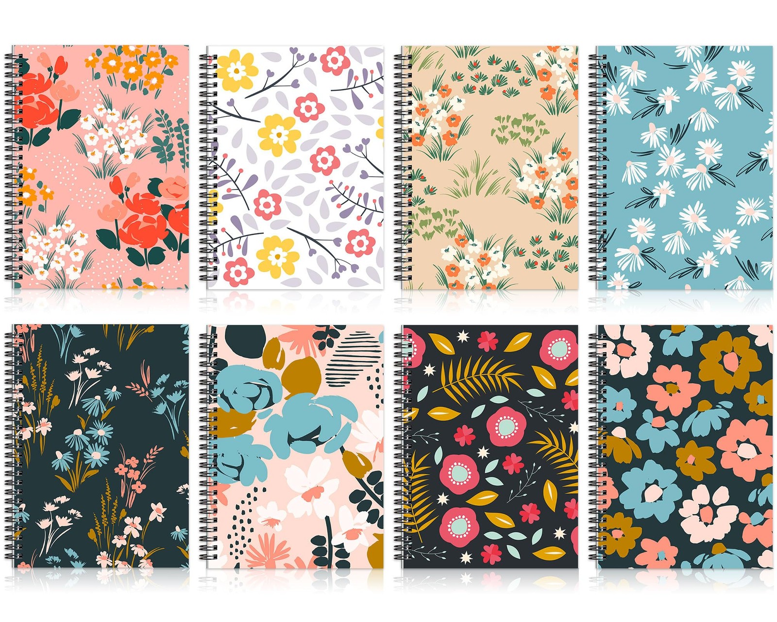 8 Pack Spiral Notebook A5 8.3 x 5.7 Inch College Ruled Spiral Journal Noteboo…