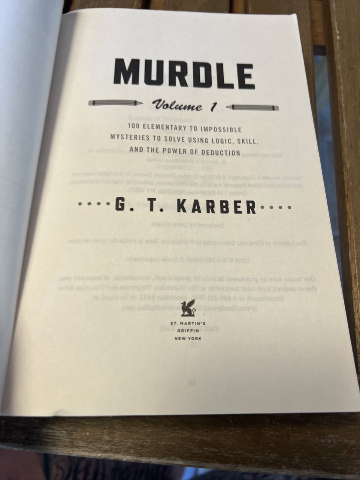 G. T. Karber Murdle Vol 1: 100 Logic & Deduction Mysteries Trade PB 2023