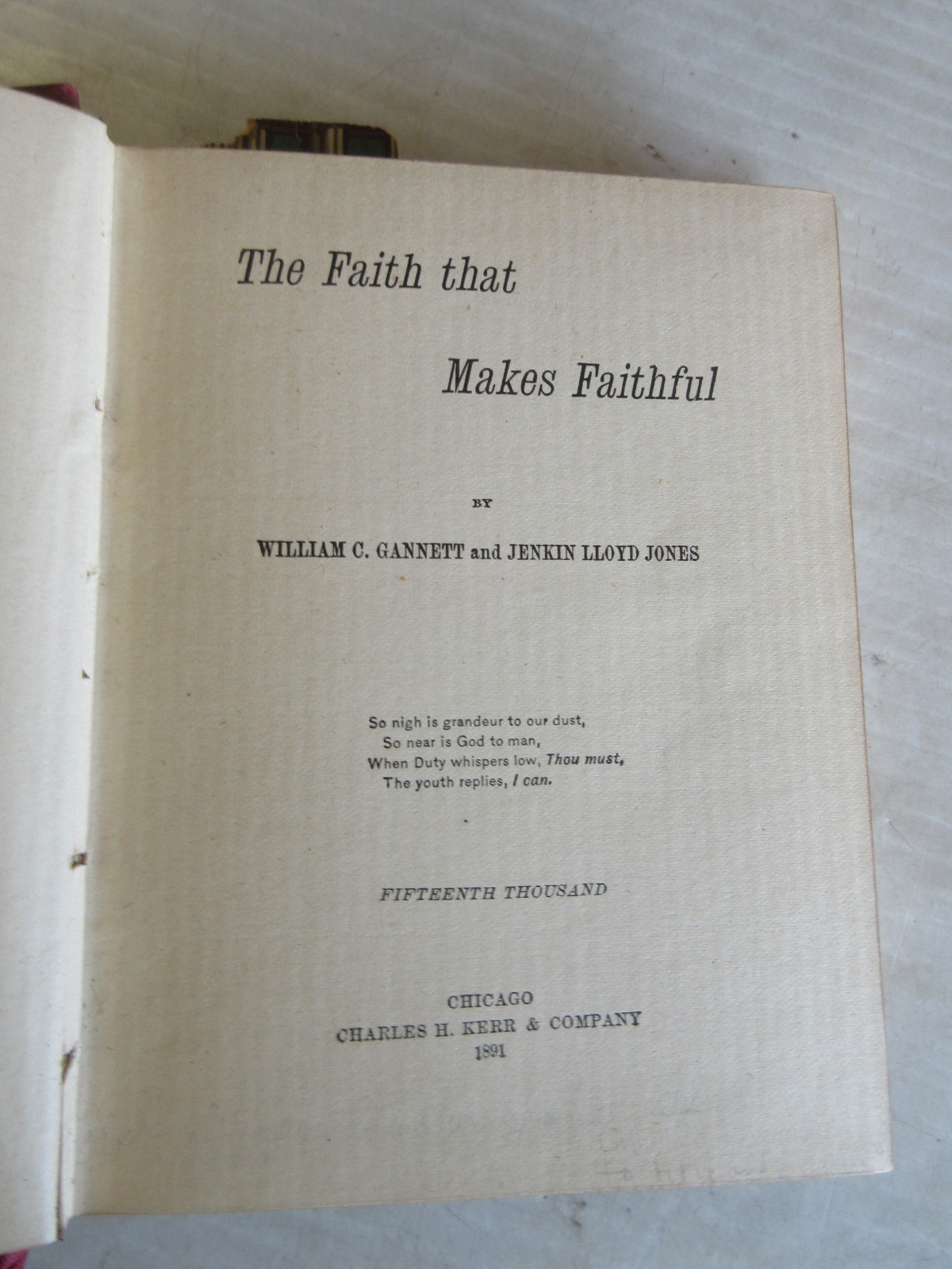 THE FAITH THAT MAKES FAITHFUL BY GANNETT & JONES 1891