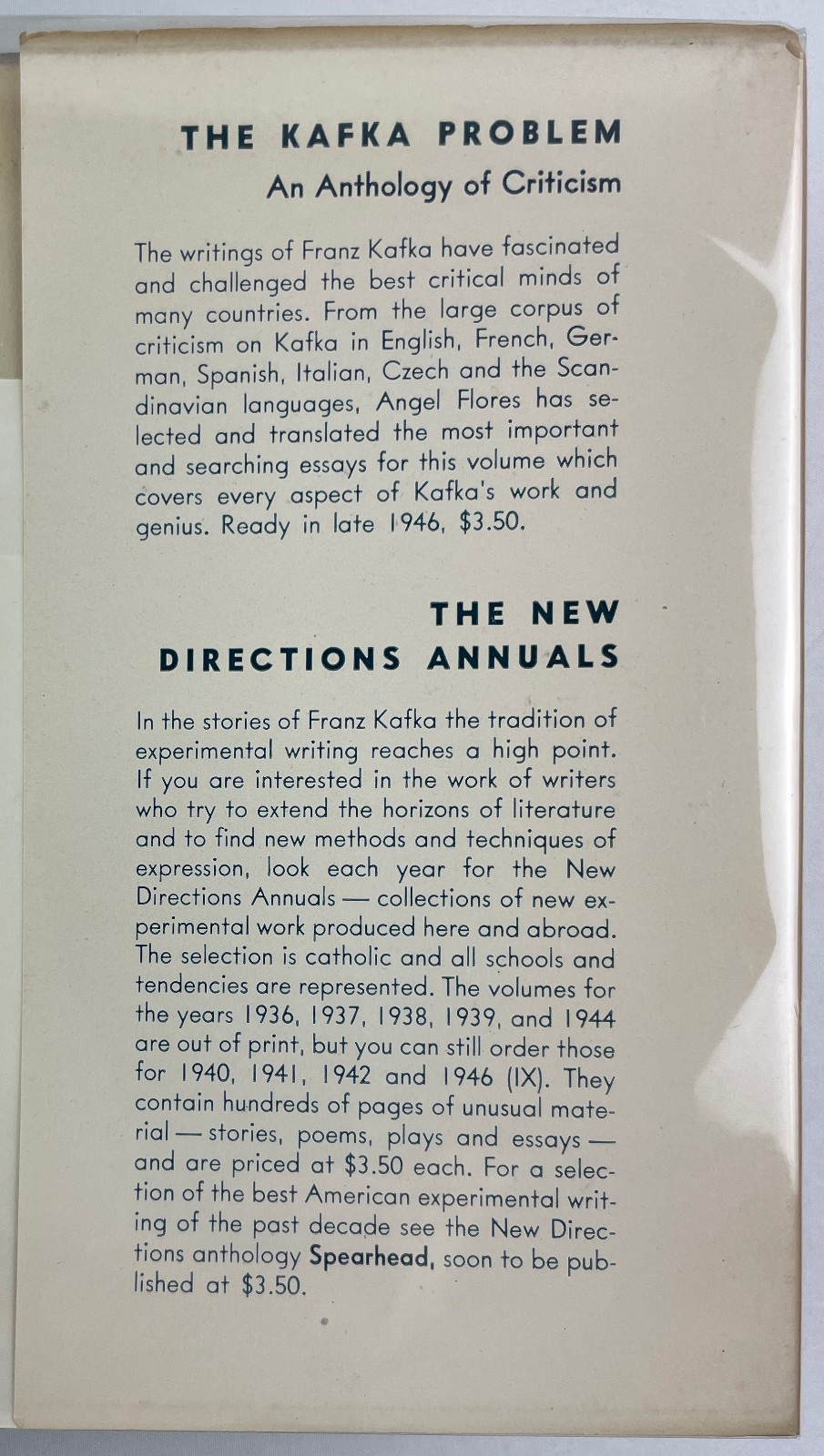 Amerika, Franz Kafka, 1946, Czech Literature, New Directions Edition, HCDJ