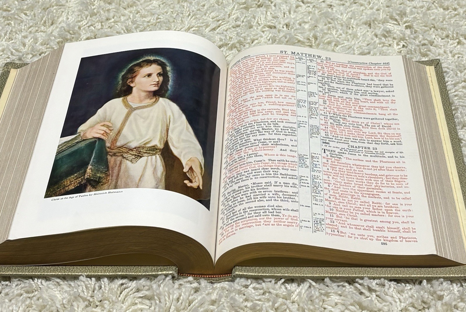 1964 XL Family Vintage Holy Bible 20th Century Gold Color Red Letter KJV