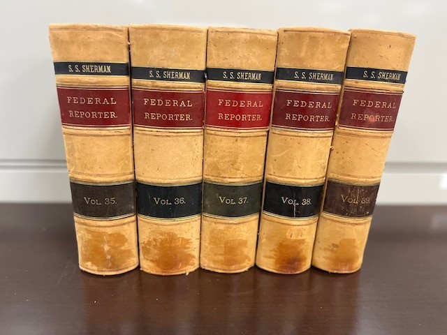 Lot of 5 Federal Reporter Antique Law Books 1880s Vol 35 36 37 38 39 Leather