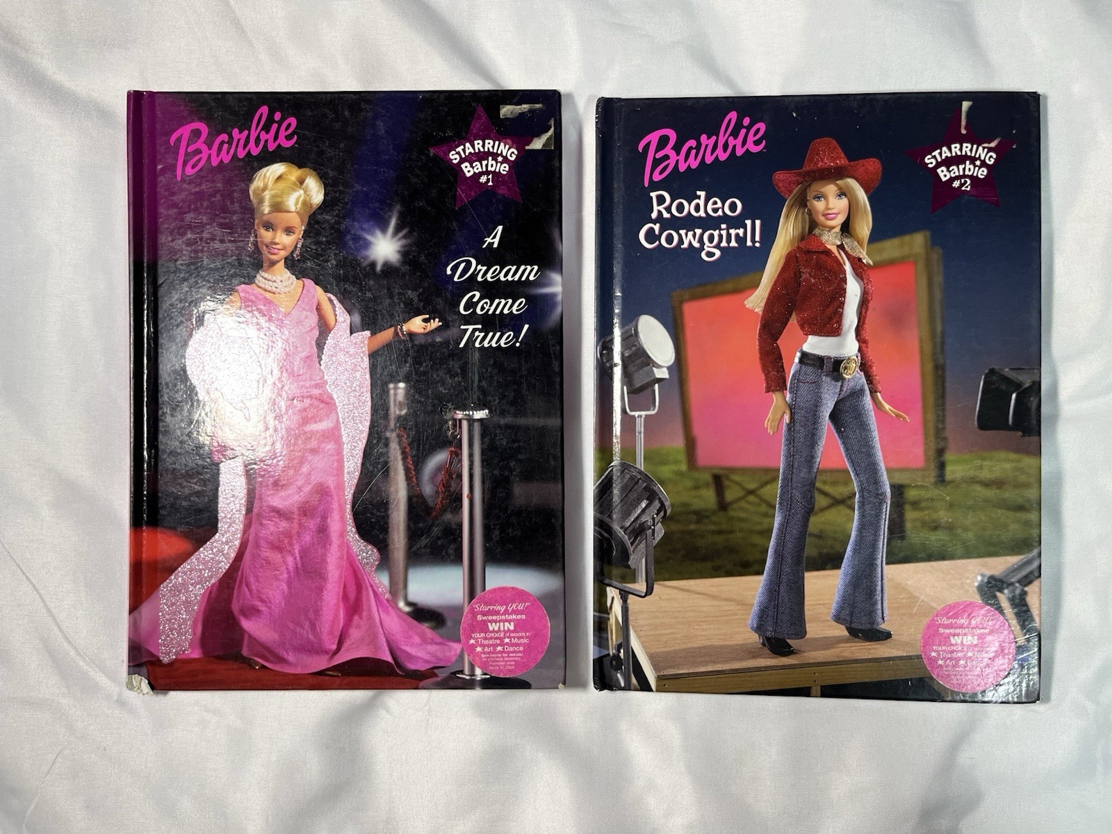 2 Barbie Golden Books HC Lot 2003 Rodeo Cowgirl A Dream Come True #1 #2