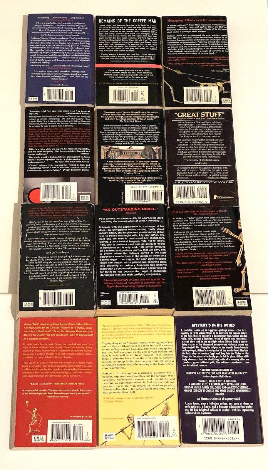 Lot of (12) AARON ELKINS Paperback Books Misc Titles Mystery