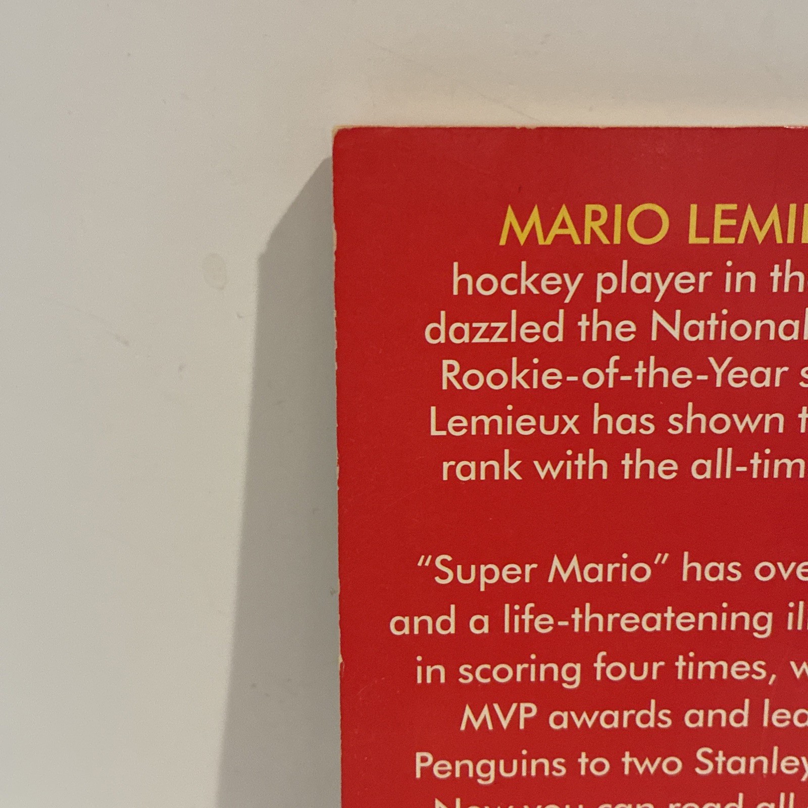 Mario Lemieux Book By Richard Brenner With 10 Pages Of Photos – First Printing