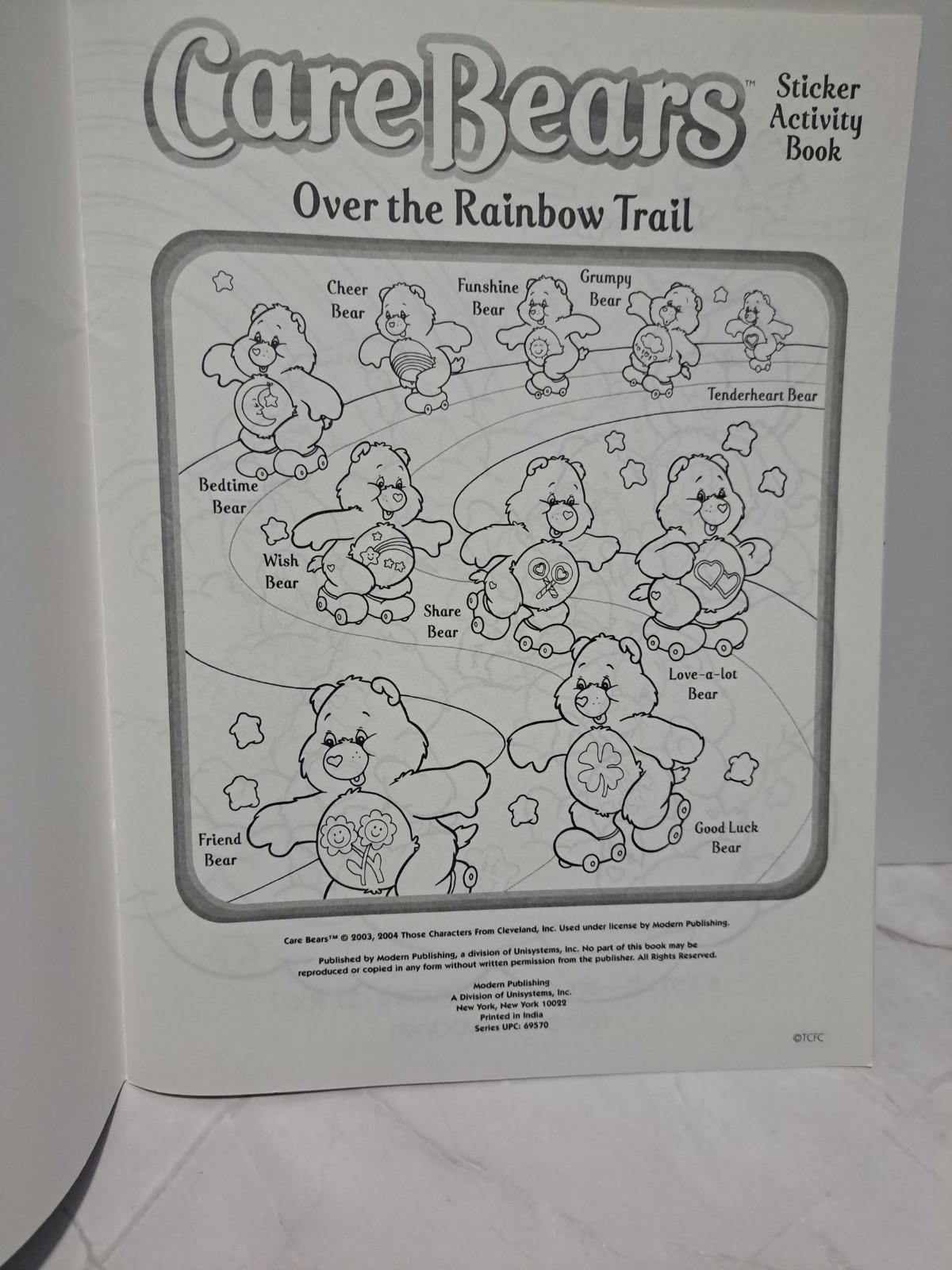 2003 Care Bears Sticker Activity Book Over The Rainbow Trail Fun Activities