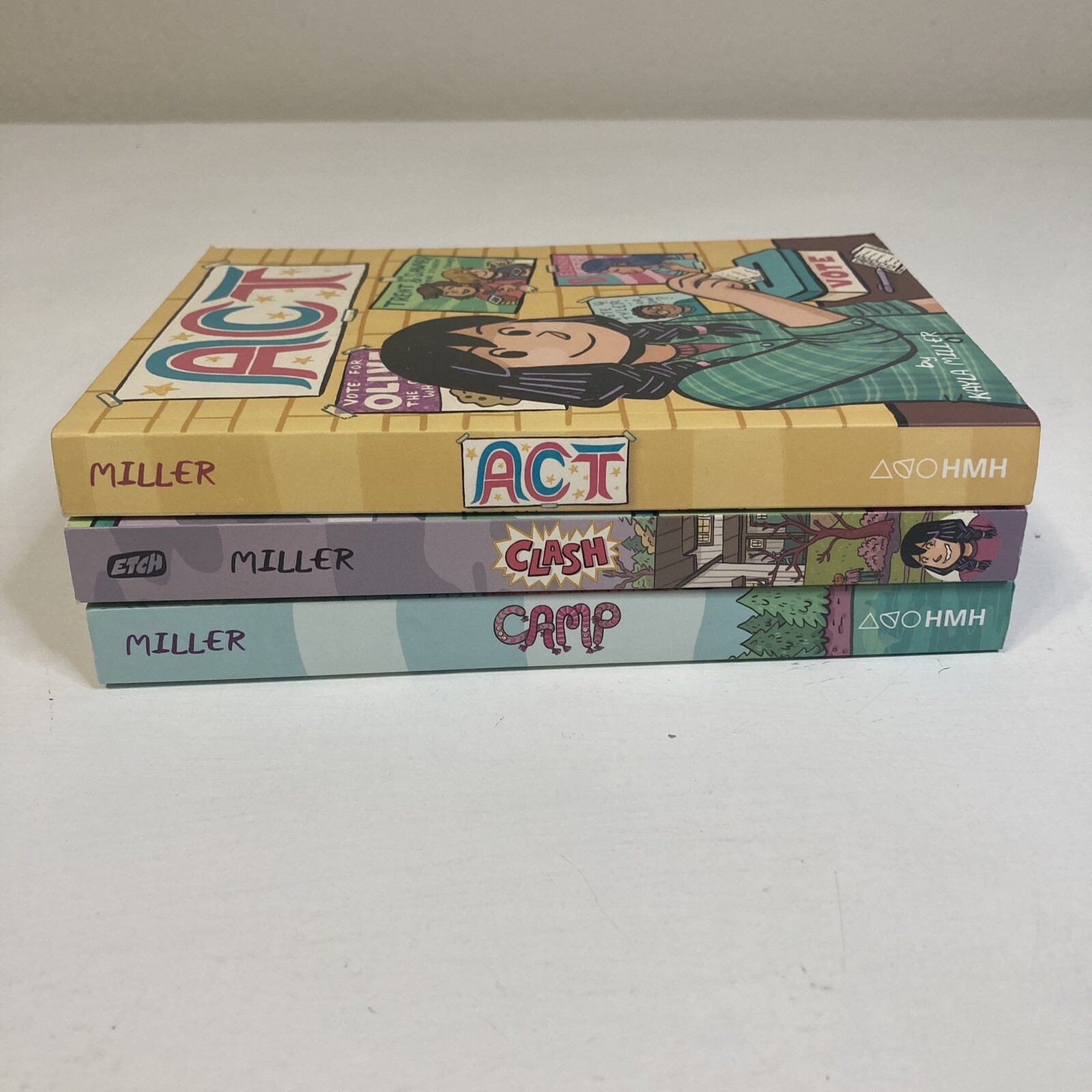 Lot Of 3 Click Paperback Graphic Novels: Act, Clash, Camp By Kayla Miller…