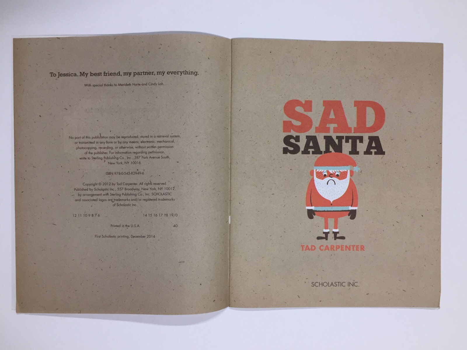 Sad Santa by Tad Carpenter Scholastic Paperback