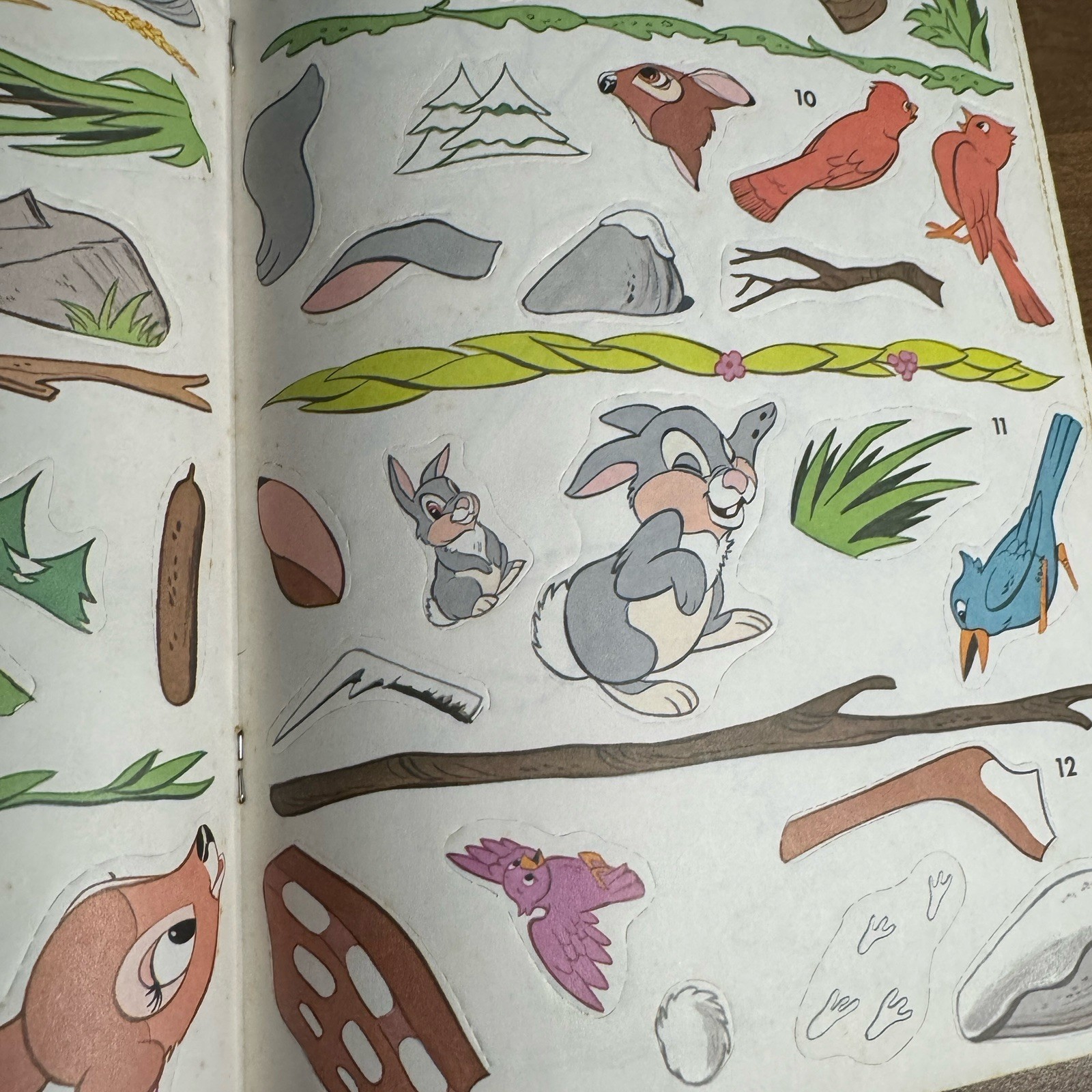 BAMBI Golden STICKER FUN 1988 Coloring Book Pre-Cut Stickers Lick Stick