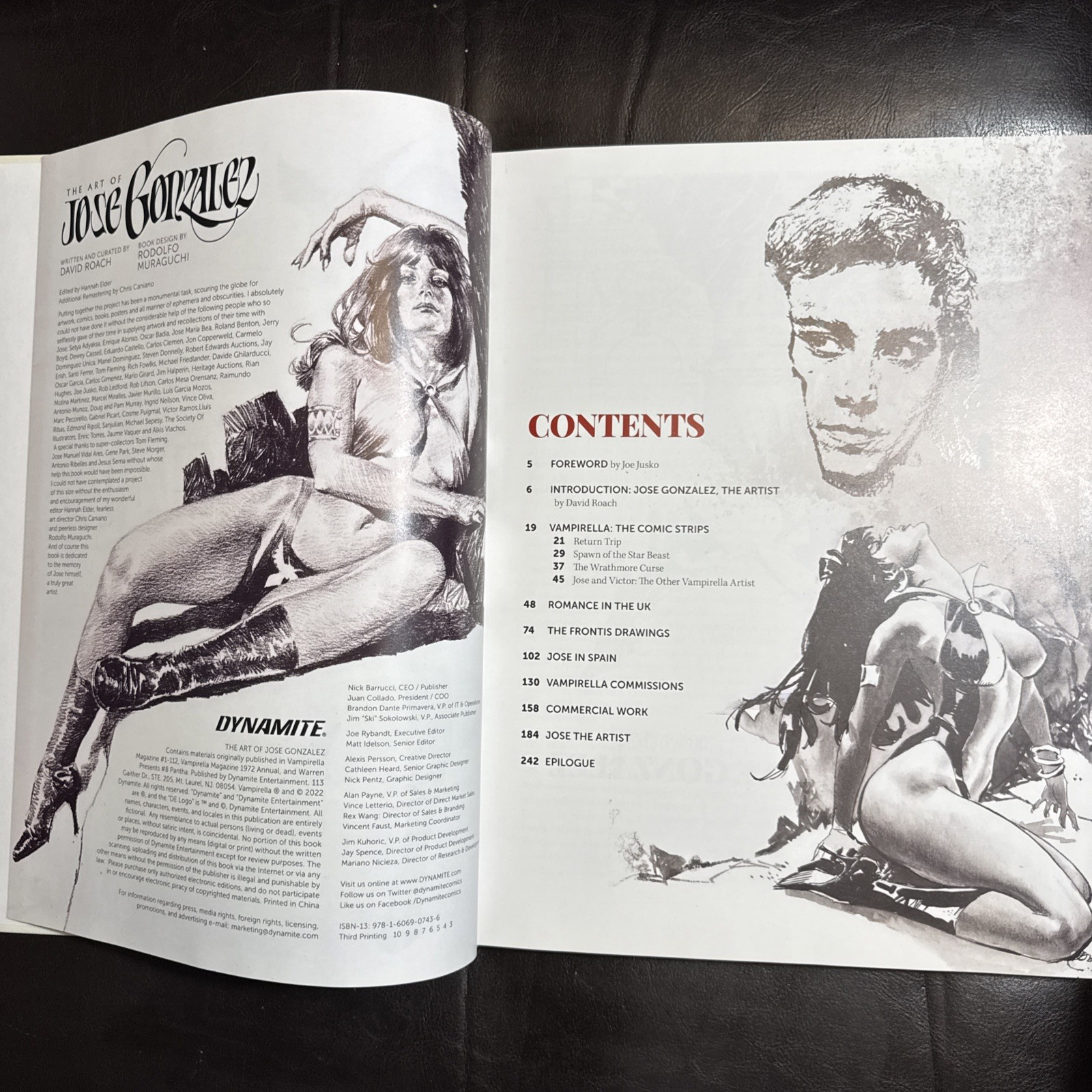 The Art of Jose Gonzalez Hardcover by David Roach Dynamite Third Printing
