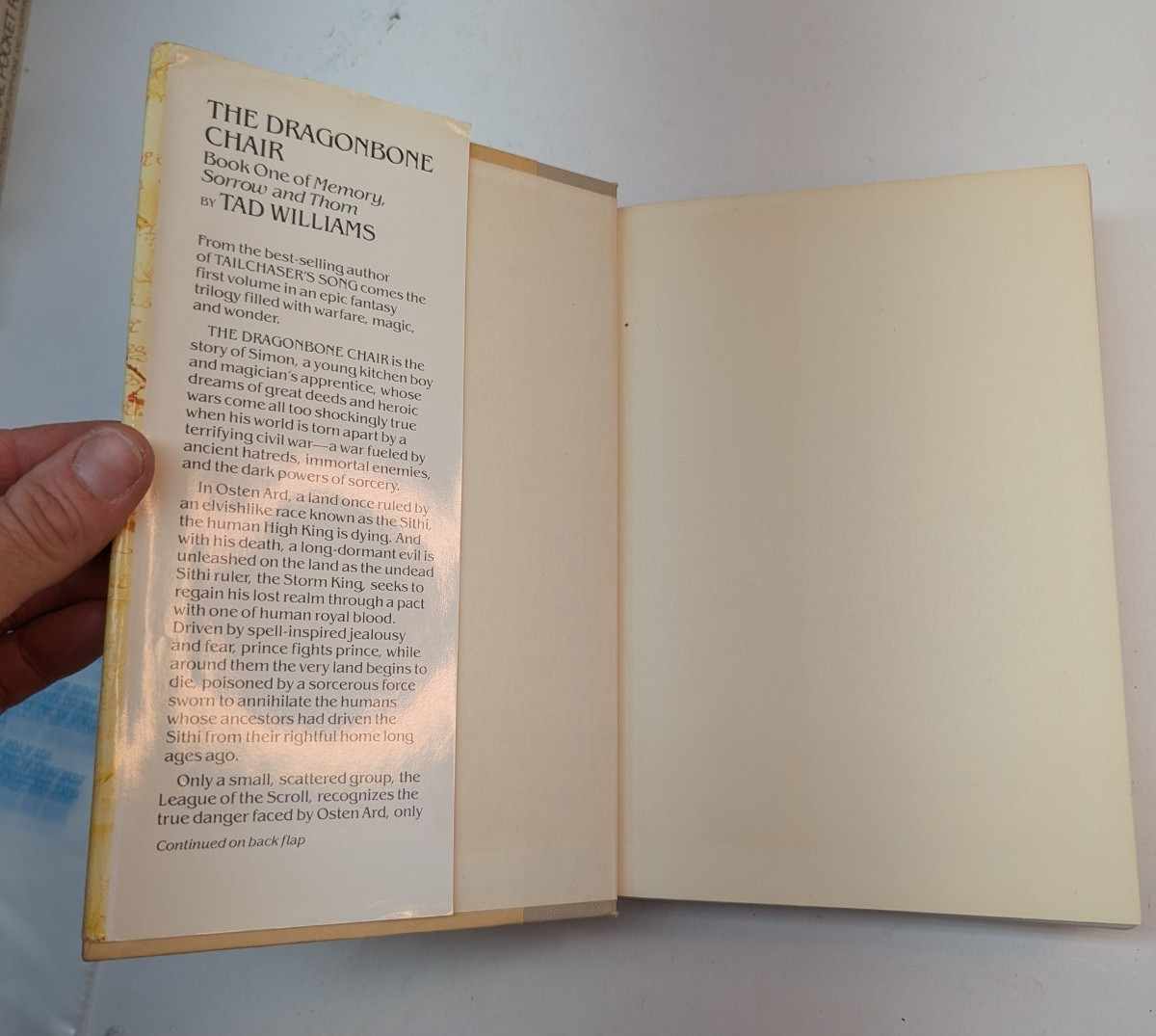 The Dragonbone Chair by Tad Williams Hardcover DJ 1988 BCE Book Club Edition VTG