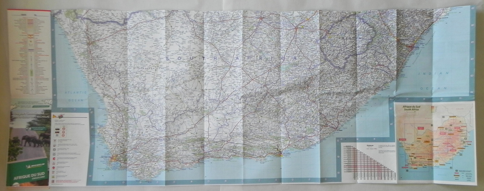 Michelin “South Africa” Road & Tourist Map #748, 39″x47″ Color Foldout, 2018