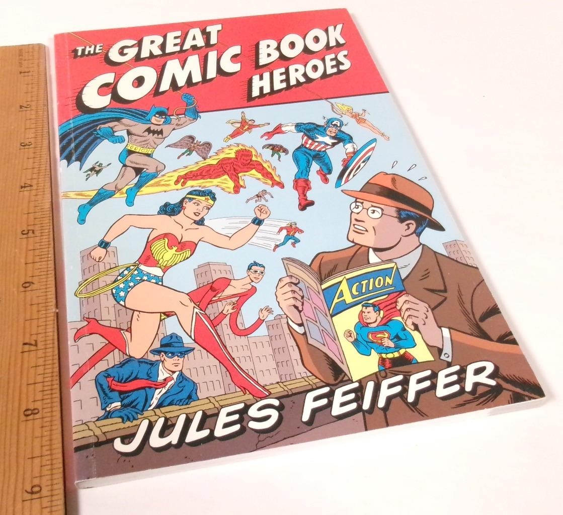 Great Comic Book Heroes by Jules Feiffer (2003), EXC with Writing