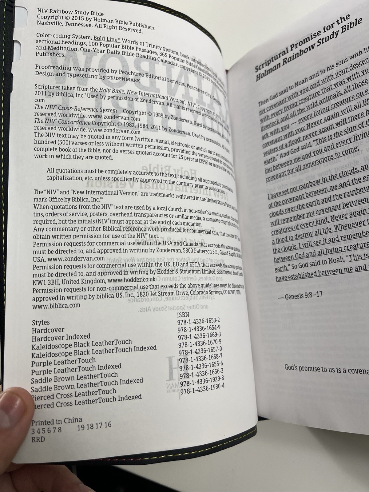 Holman Rainbow Study Bible NIV Edition: LeatherTouch Pierced Cross 2015
